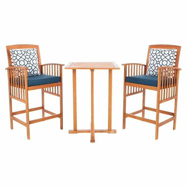 Safavieh Pate 3 Piece Bar Height Bistro Set, Natural PAT7043E